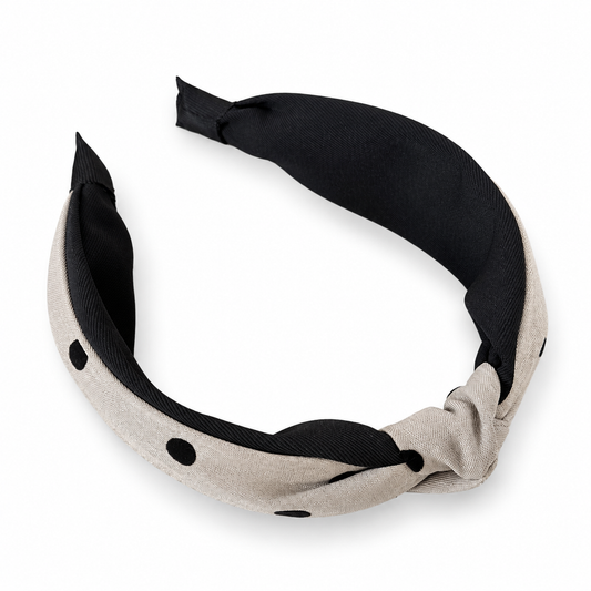 Beige Polka Dot Headband