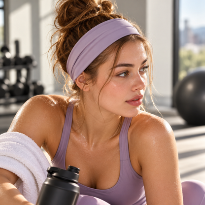 Purple Moisture-Absorbing Sports Headband