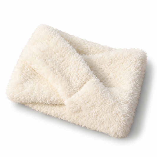 Beige Plush Facial Headband